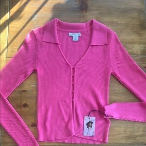 Express Pink Ribbed Women's Sweater